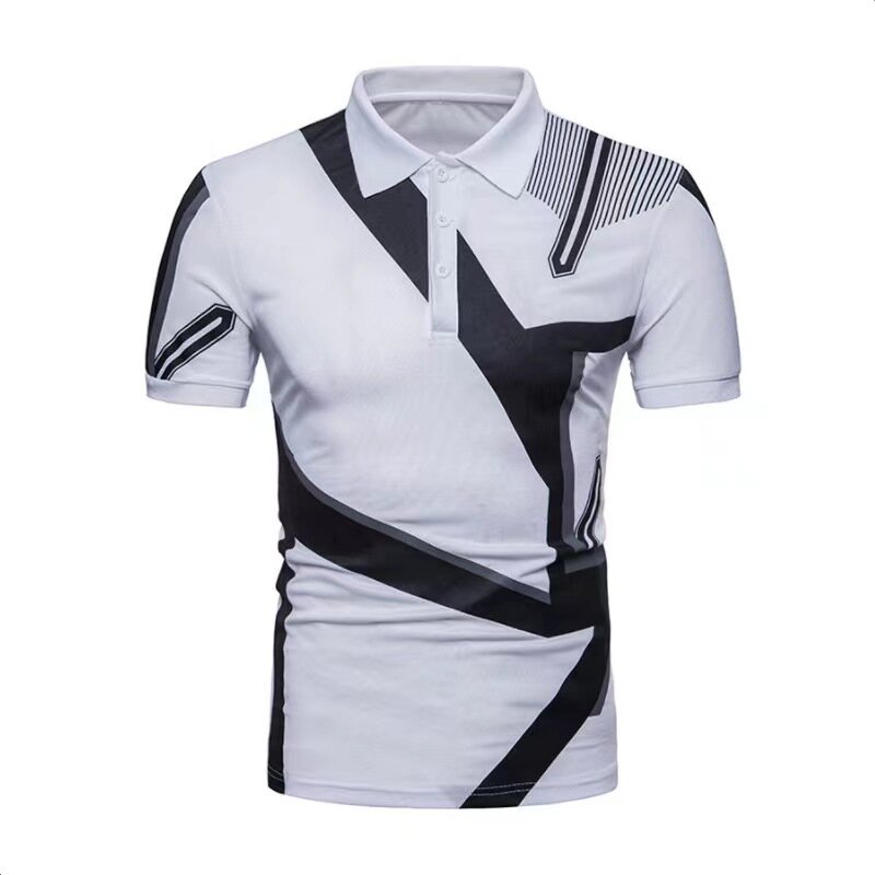 2024 Tiki Hot selling Men's Summer Mesh POLO Shirt Men's Casual Short sleeved Polo T-shirt 3D Printed Short sleeved POL