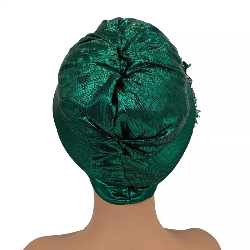 Нигерия Авто Gele головной убор уже сделанные Свадебные гелевые женские головные уборы с ромбовидным цветком 2024 новый африканский женский тюрбан Кепка