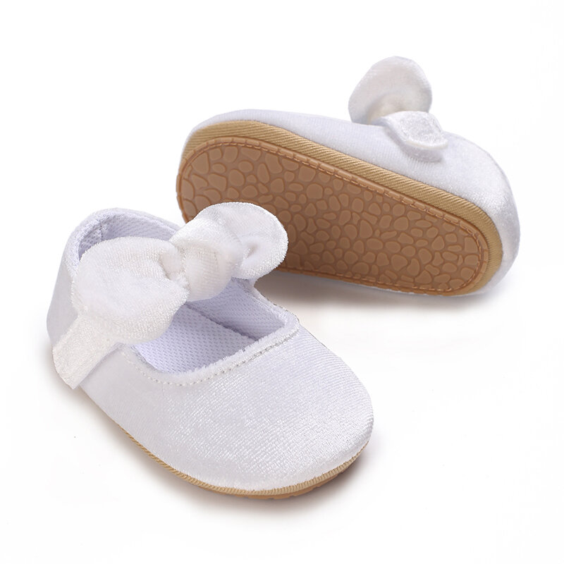 Blotona scarpe da principessa per neonate, scarpe da primo camminatore con fondo antiscivolo con fiocco morbido scarpe Casual per bambini 0-18 mesi