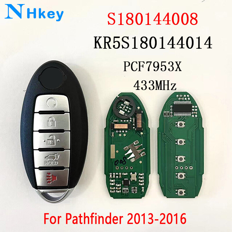 NHkey-مفتاح سيارة عن بعد لنيسان ، أصلي ، باثفايندر ، بلاتينوم ، مورانو ،-144 ، kr5s18014 ، S180144008 ، Mhz