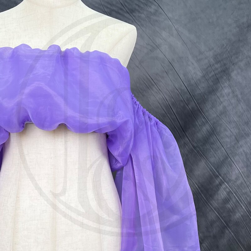 Don&Judy Organza Tube Top Maternity Dress Party Prom Crop Top Photography Blouse Pregnant Women Boob Tube Ladies Photoshoot Gown