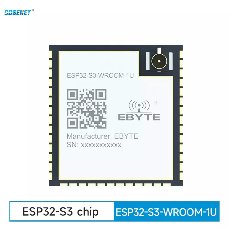 WiFi Bluetooth ESP32 Dual Core MCU Porta Serial WROOM Módulo CDSENET, Baixa Potência IPEX para Smart Home Industrial, ESP32-S3-WROOM-1U