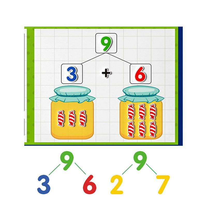 Montessori jogo de adição número magnético contagem para crianças crianças educação precoce número matemática brinquedos crianças montessori brinquedo para