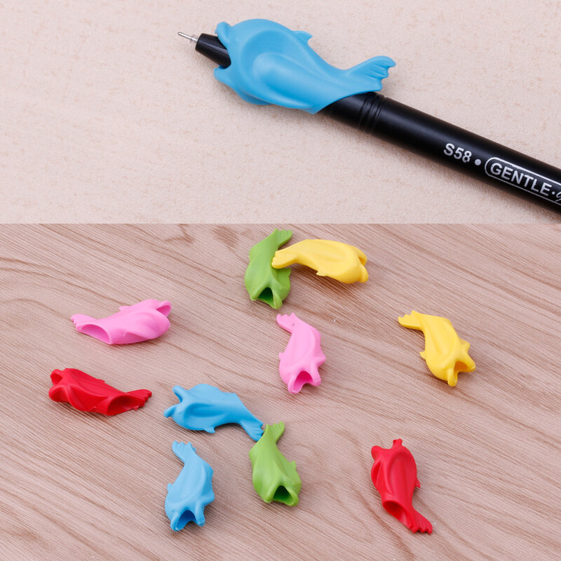 10 pezzi portamatite per bambini che scrivono tenere la presa della penna strumento di correzione della postura pesce Dropship