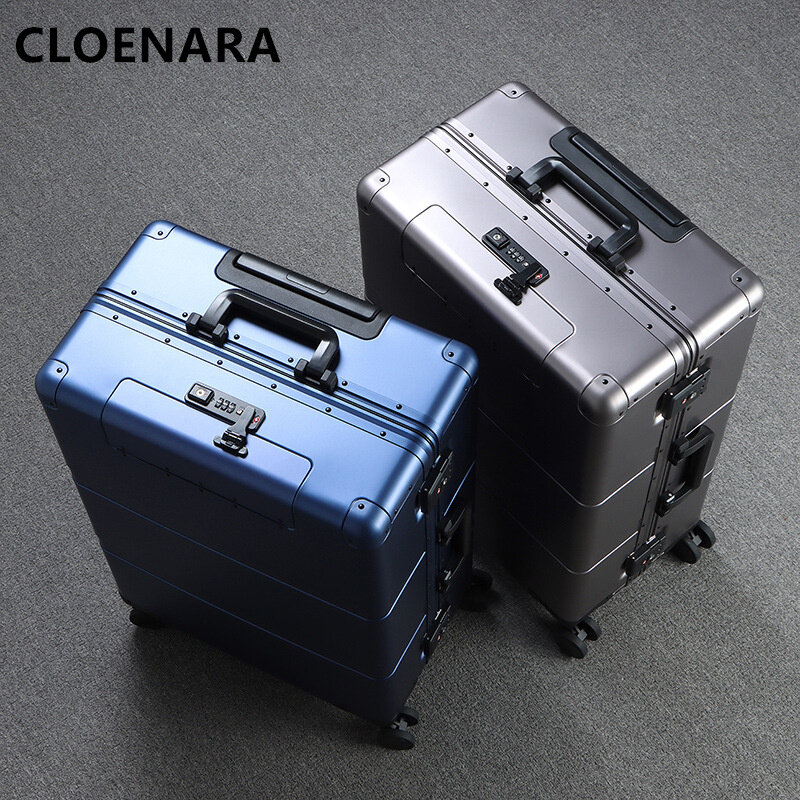Чемодан COLENARA на колесиках 20/24/28 дюймов, деловой чемодан из алюминиево-магниевого сплава, для кодов, чемодан на колесиках