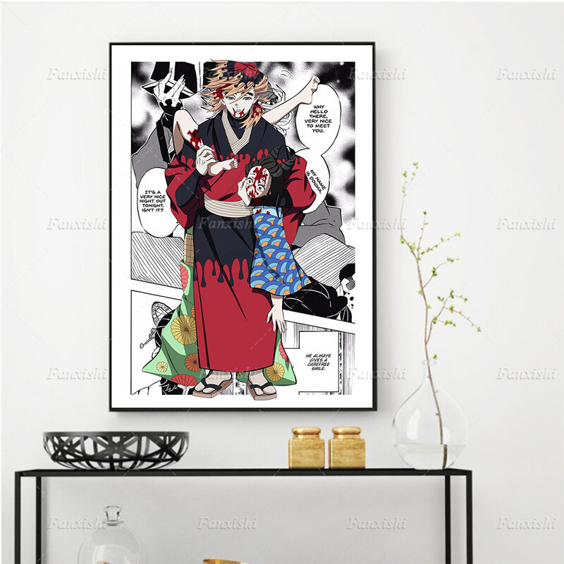 Anime Poster Demon Slayer Douma Wall Art Canvas Painting Modern Comic Prints Hd Modular Pictures Home Living Room Bedroom Decor