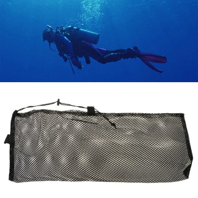 Bolsa malla para almacenamiento natación y buceo secado rápido, bolso para gafas y equipo snorkel
