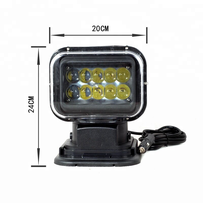 Good quality remote control 7inch 50w heavy duty long-range searchlight with strong magnect