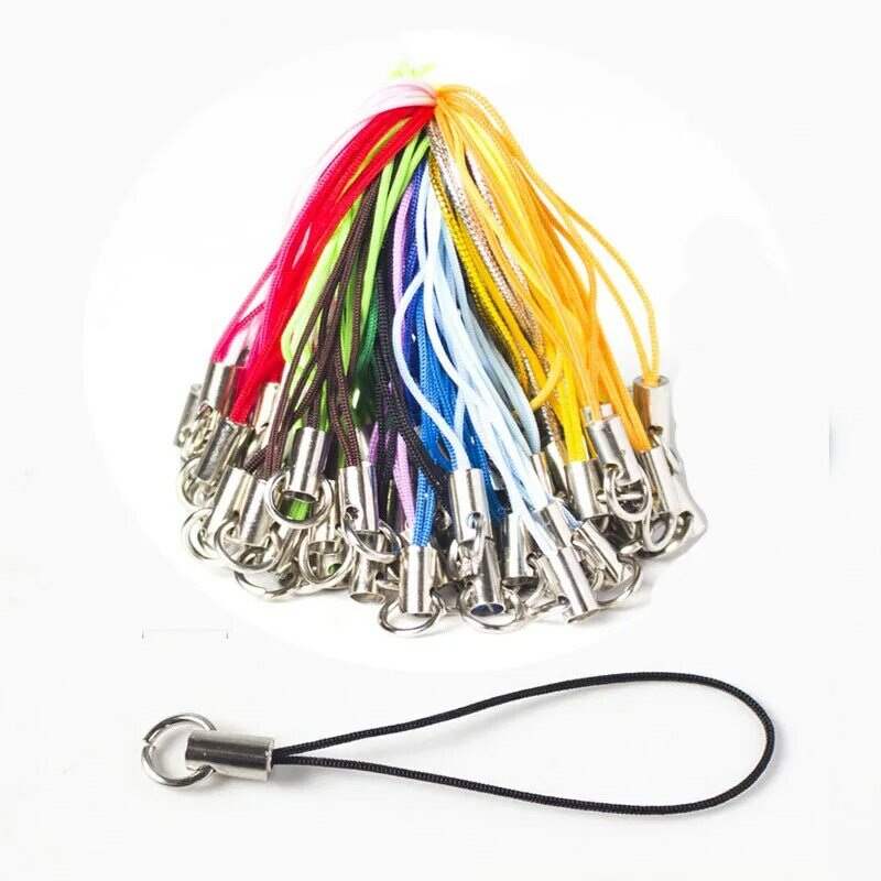 50/100pcs/lot Keyring Rope with Jump Ring Lanyard Lariat Strap Cord DIY Keychain Pendant Crafts Jewelry Making Supplies