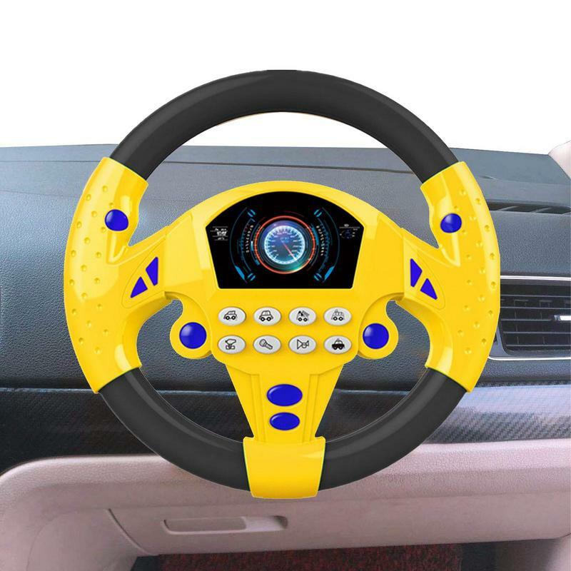 Simulazione elettrica del fumetto che guida il volante dell'auto giocattoli dal suono del bambino bambini passeggino educativo precoce che guida i giocattoli