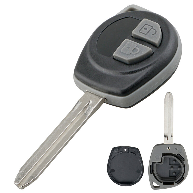 Sarung kunci Fob mobil 2 tombol, penutup Remote pengganti otomatis dengan pisau TOY43 cocok untuk AGILA SUZUKI IGNIS ALTO SX4