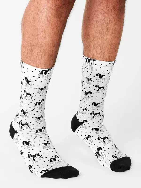 Calcetines deportivos para hombre y mujer, medias con estampado de Springer Spaniels inglés, snow crazy, marca de diseñador, ocio