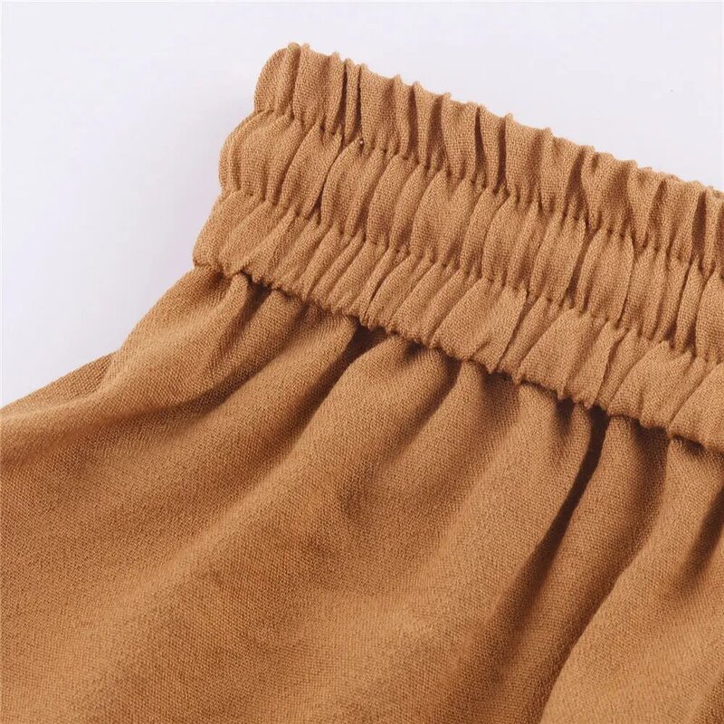 Summer Women Vintage Harem Pants Plus Size 5XL Capri Faux Cotton Oversized Wide Leg Trousers Side Slit Beach Sarouel