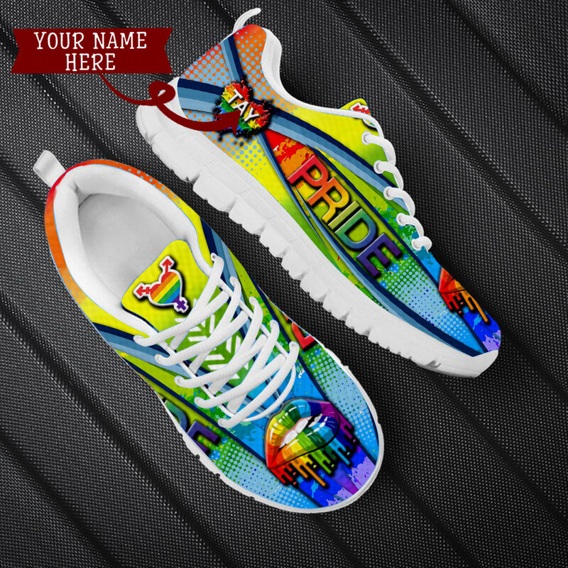 Fashion Rainbow LGBT Pride Design Sneakers Comfortable Gym Outdoor Running Walking Shoes New Flat Casual Outdoor Vulcanized Shoe