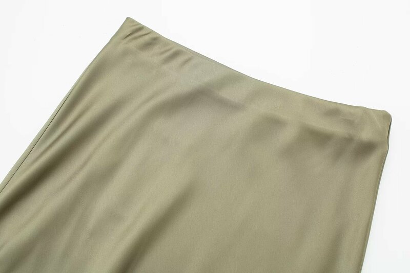 Traje de falda y camisa de satén para mujer, Falda Midi, blusa elegante y Chic, traje de 2 piezas, moda de verano, 2024