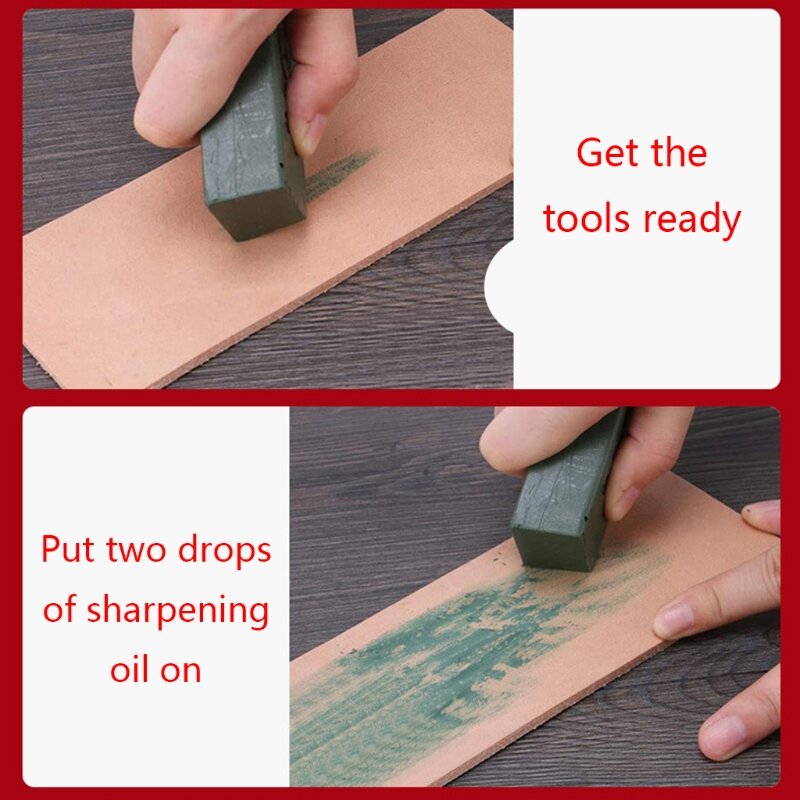 สารประกอบขัด Fine Green Buffing Compound แบบพกพาหนัง Strop Sharpening Stropping Compounds Abrasive Paste