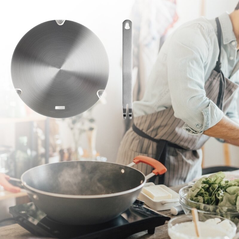 Bộ chuyển đổi cảm ứng bằng thép không gỉ có tay cầm có thể tháo rời để nấu ăn trong nhà bếp Dropship mới