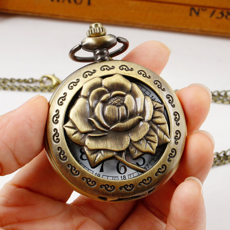 Vintage Exquisite Carved Quartz Pocket Watch For Women Personalised Fashion Chain Watches Gift Clock reloj mujer analogico