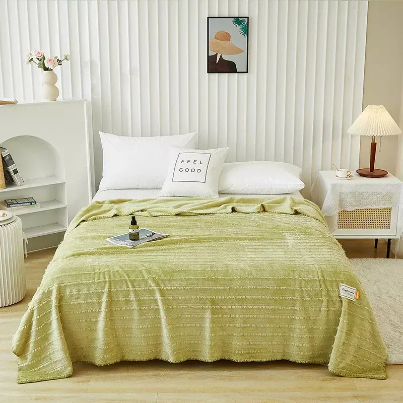 Бархатное одеяло с кисточками, стеганое покрывало на кровать, клетчатое пушистое мягкое покрывало для дивана, зимнее одеяло из микрофибры, плюшевое покрывало для кровати