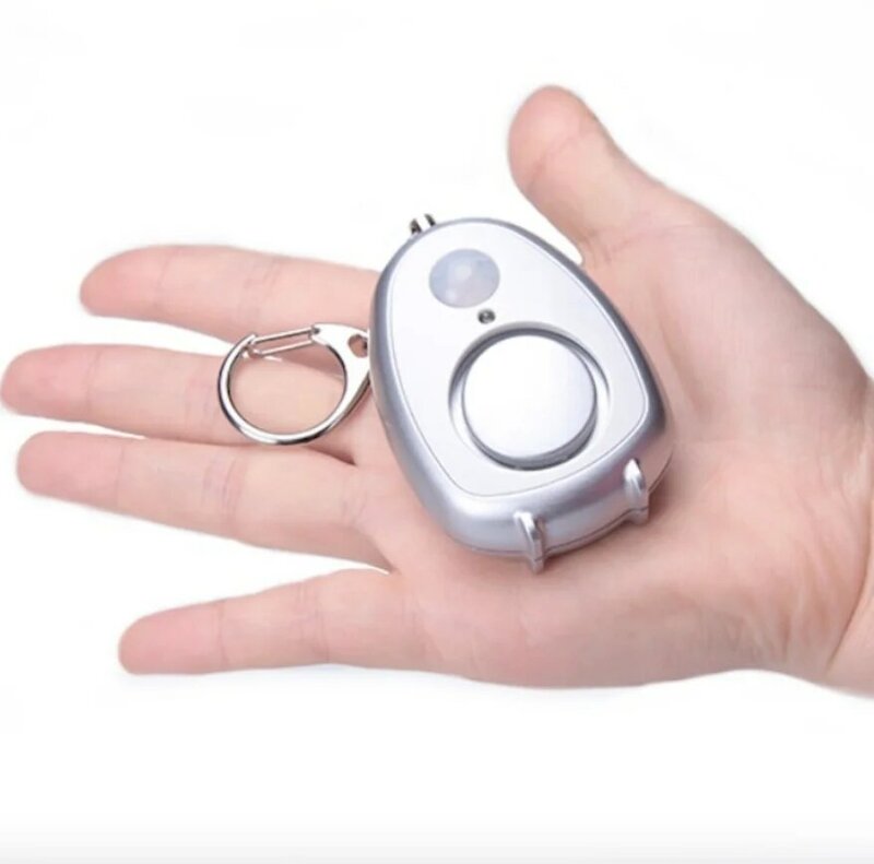 Alarm Keamanan Keselamatan Wanita Gantungan Kunci Self Denfense Multifungsi Sensor Inframerah Pekerja 125dB Peringatan ABS Magnet Belakang