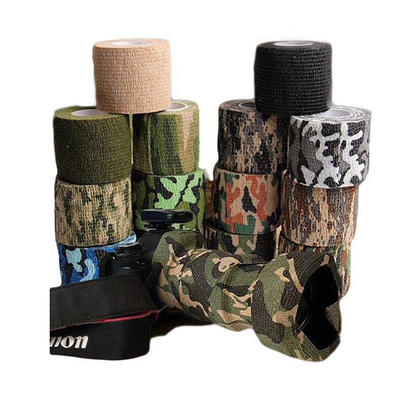 Elastic Wrap Tape Army Adhesive Outdoor Hunting Camouflage Stealth Tape Waterproof Wrap Durable Self Adhesive Elastic Bandage