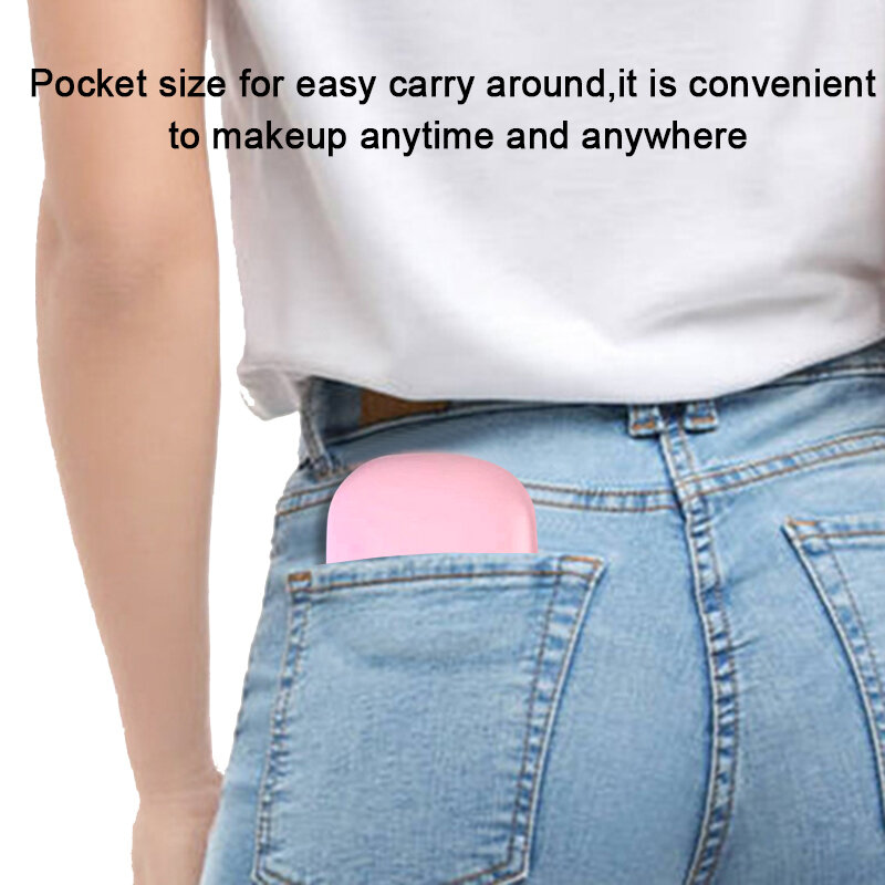Mini specchio per il trucco a Led compatto con luce 5X ingrandimento piccola tasca portatile da viaggio rosa nero specchietti cosmetici pieghevoli
