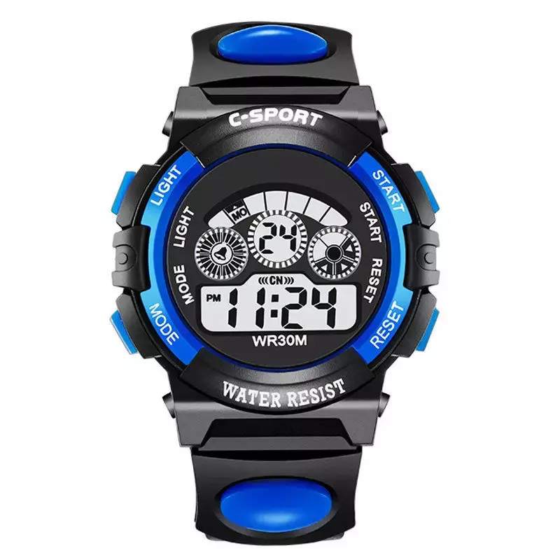 Kid Luminous Elektronische Digitale Uhr Sport Armbanduhr Kinder Uhr Wasserdicht Band Große Zifferblatt Mode Einfachen Jungen Uhren