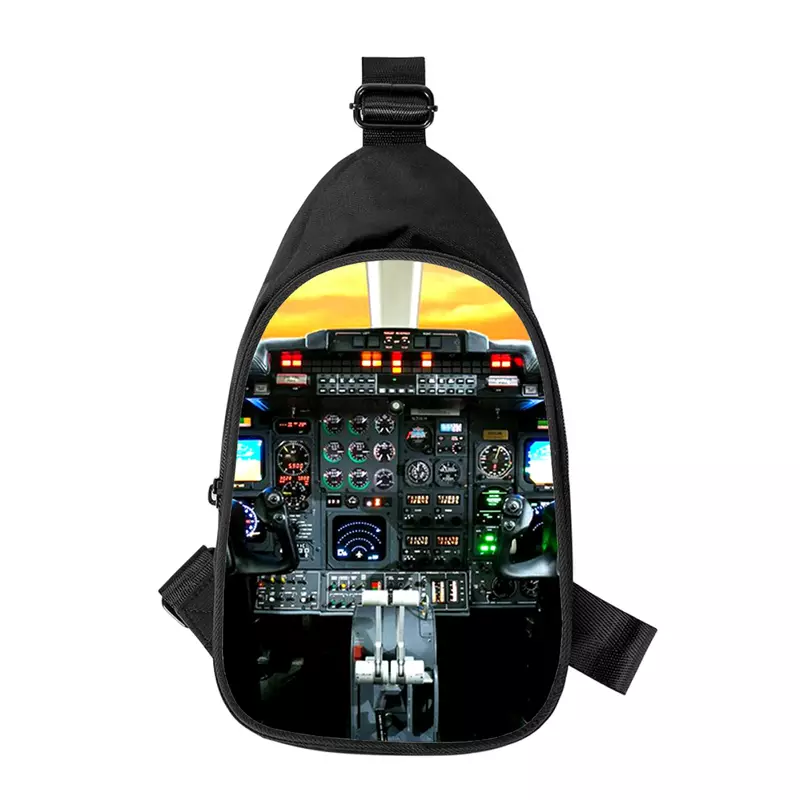 Aircraft Sky-Sac de poitrine à bandoulière imprimé en 3D pour hommes et femmes, sac initié en alertes onale, sac de taille d'école pour mari, sac de poitrine masculin, nouveau