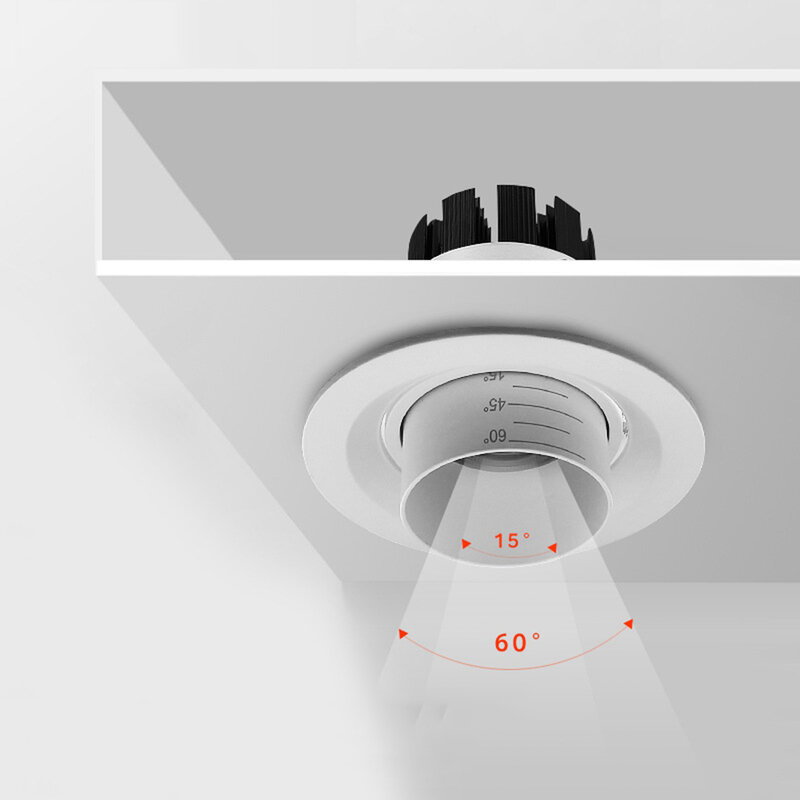 Foco LED de ángulo ajustable para iluminación del hogar y negocios, foco de luz descendente de 10W y 220V