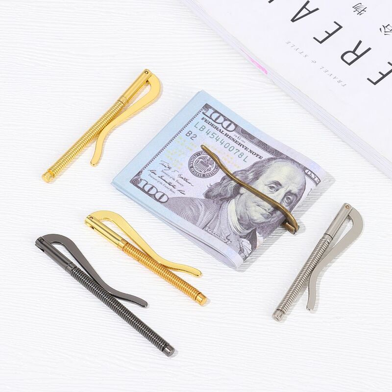 Klip uang logam sederhana baru klip lipat dua dompet desain unik Bar dompet pengganti bagian tempat uang dompet portabel klip tahan lama
