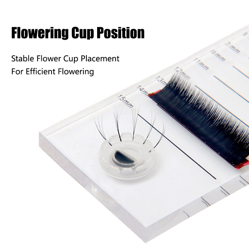 Sztuczne rzęsy taca z Tick Mark akrylowe sztuczne rzęsy Pad przedłużanie rzęs przechowywanie narzędzi kwiat kubek klej do rzęs