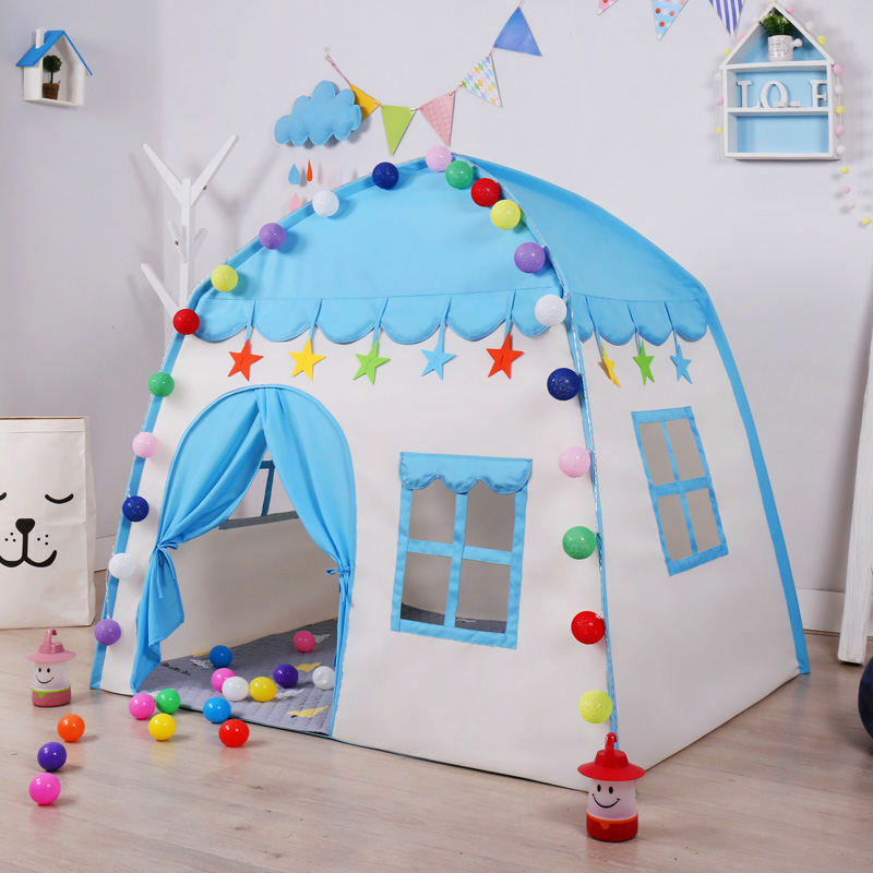 Tenda per bambini rosa blu casa da gioco per bambini casa giocattolo per interni all'aperto casa da gioco portatile per bambini tenda per bambini tenda Teepee Enfant