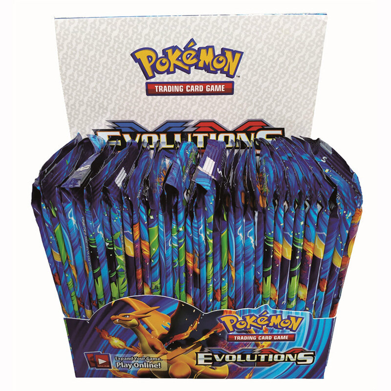 Juego de cartas coleccionables de Pokémon para niños, caja de refuerzo de Cartas coleccionables de Tradiner, sol y luna XY Evolutions, novedad de 324 piezas