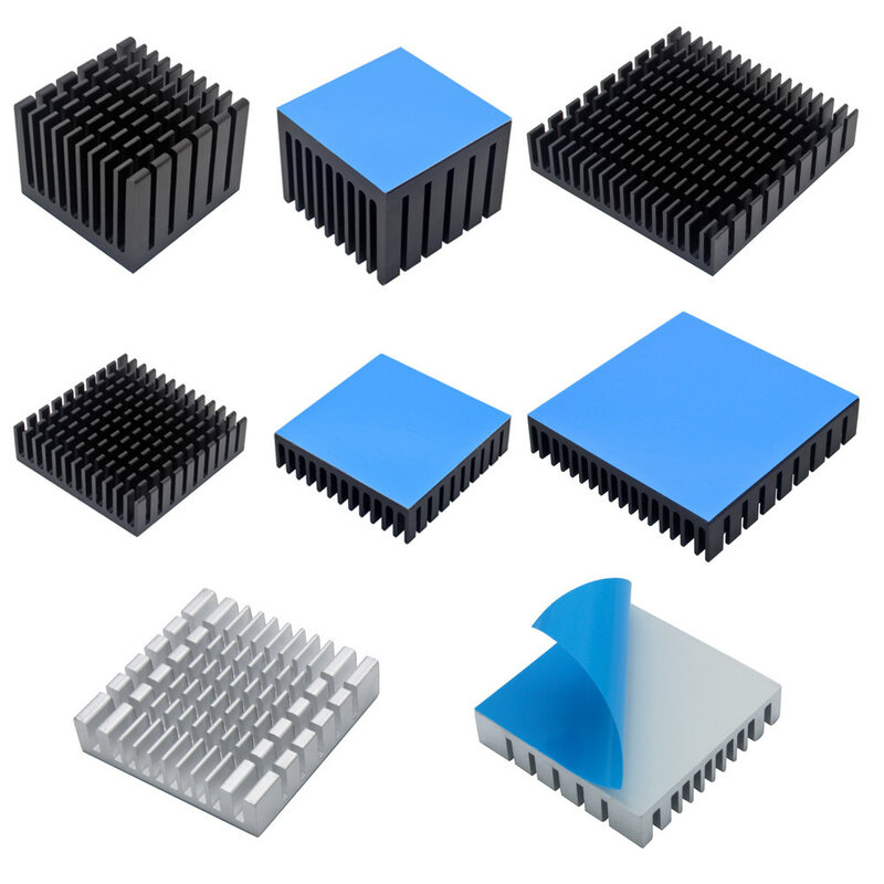 전자 칩 냉각용 알루미늄 방열판 라디에이터 방열판 쿨러, 열 전도성 테이프 포함