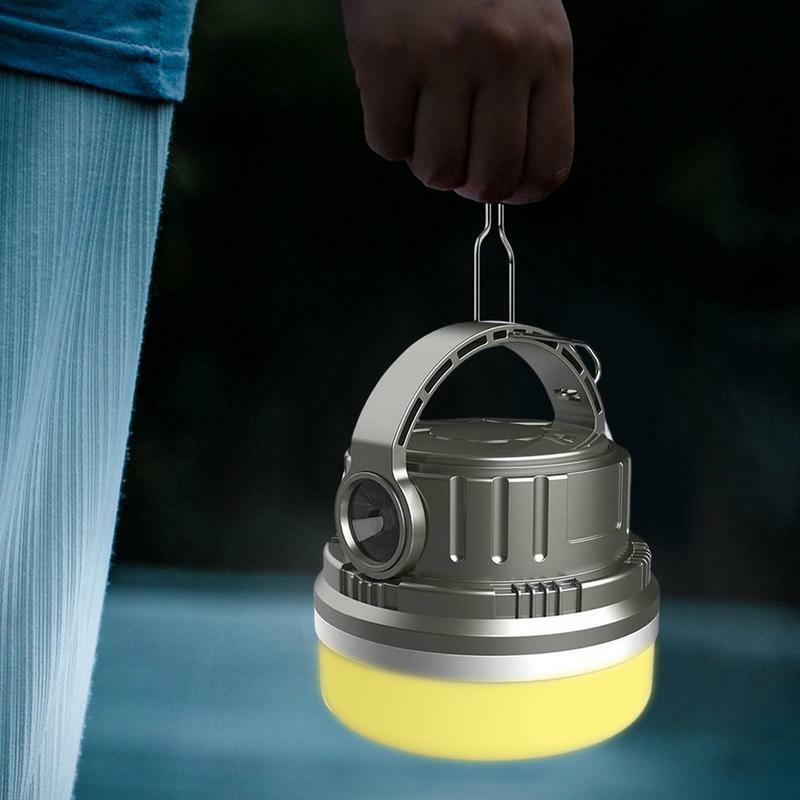 Lanterne LED solaire portable avec affichage de puissance, 6 modes d'éclairage, 28 modes d'éclairage, idéale pour le camping, la pêche et la randonnée