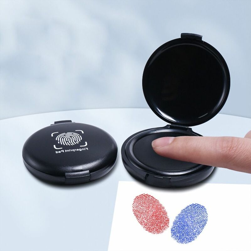 Portátil Mini Fingerprint Ink Pad, Almofada de tinta de estampagem clara, 3 cores, anti-falsificação, contrato, contrato, material de escritório
