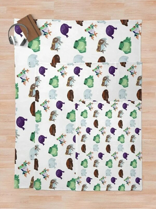 Frog party Throw Blanket Soft Big Blankets For Bed valentine gift ideas Soft Plush Plaid Blankets