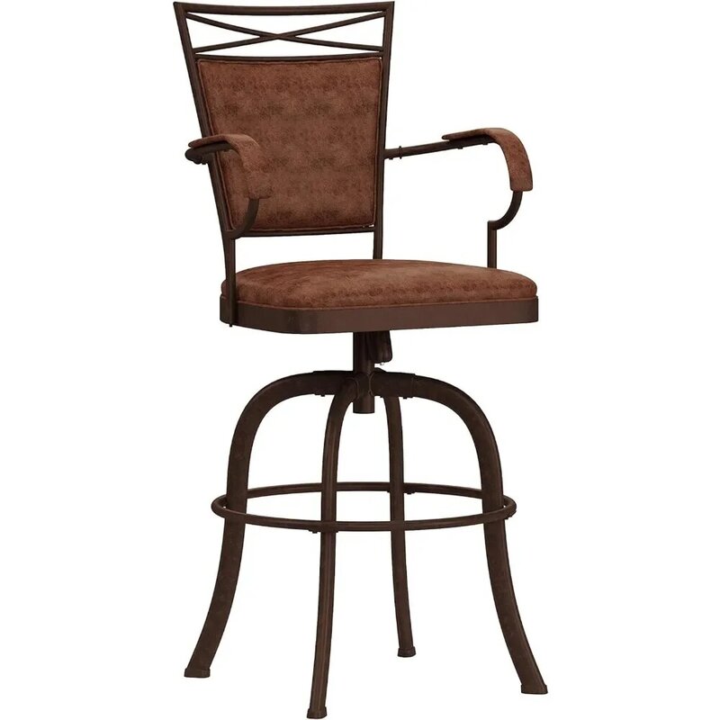 Вращающийся барный стул с состаренной бронзовой отделкой