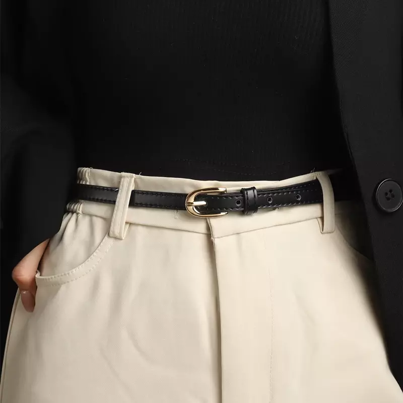 2024 New One-piece Women's Black Dual-use Wide Belt New Style with Dress Coat Detachable Belt