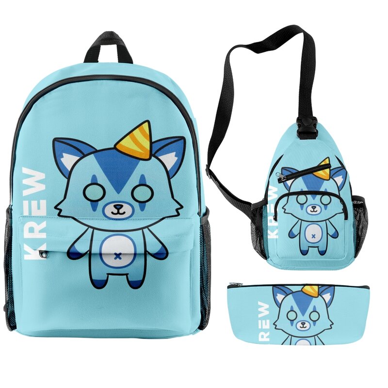ItsFunneh Krew District Merch рюкзаки 3 шт. наборы уникальный рюкзак на молнии Harajuku Traval Bag для взрослых детей школьная сумка смешные сумки