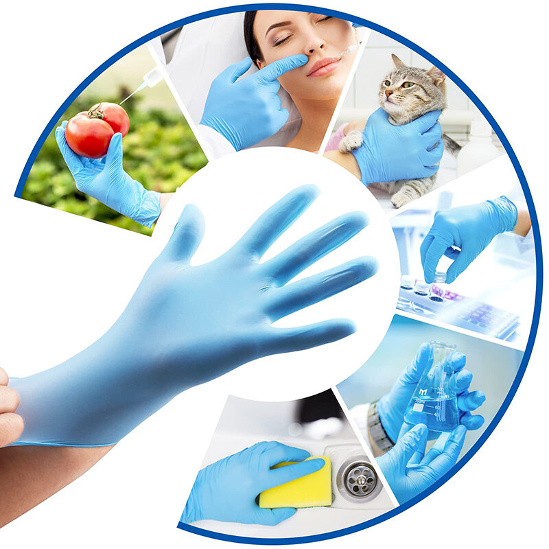 20/100pcs Synthetic Nitrile Disposable Gloves Powder Free For Salon SPA Piercing Tatoo Kitchen Accessories Cleaning Cake Tool