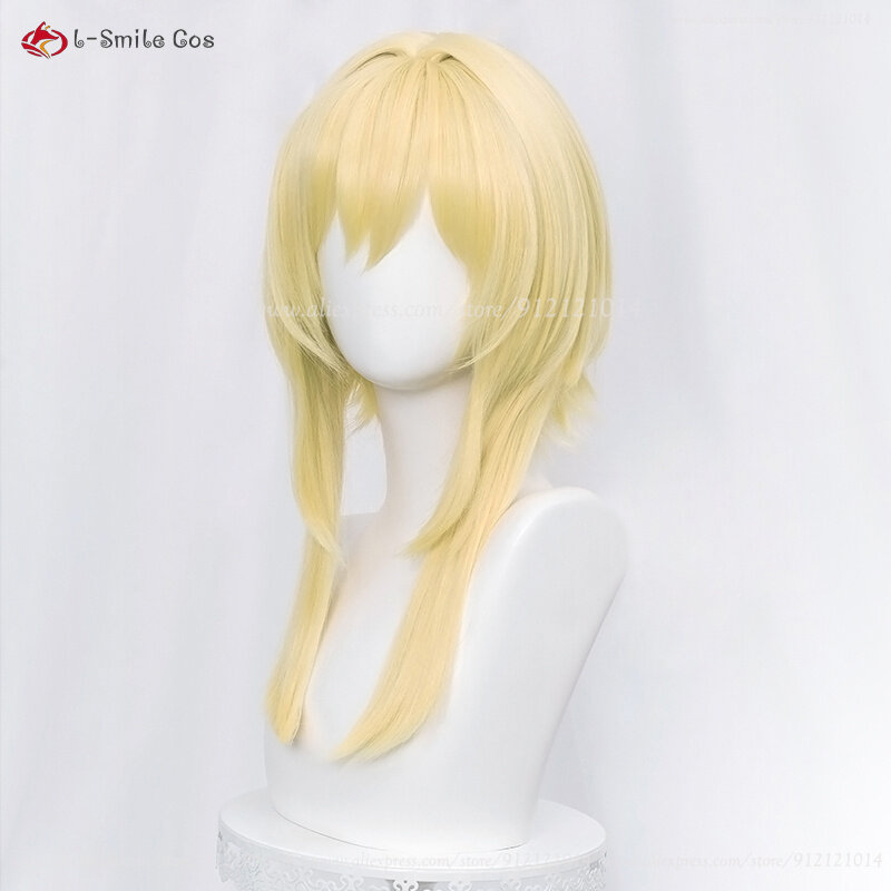 Game Traveller Lumine Cosplay Wig Long Golden Hair With Flower Hairpin Heat Resistant Synthetic Party Wigs Props
