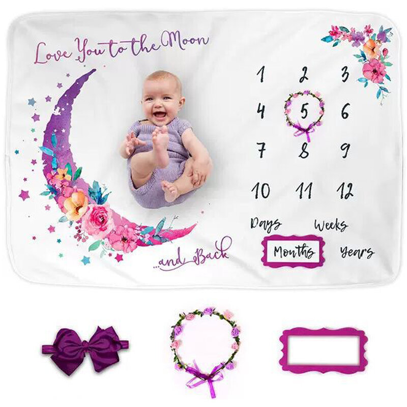 Premium Flanellen Deken Voor Babyfotografie-Perfect Voor Maandelijkse Fotoshoots Met Mijlpalen