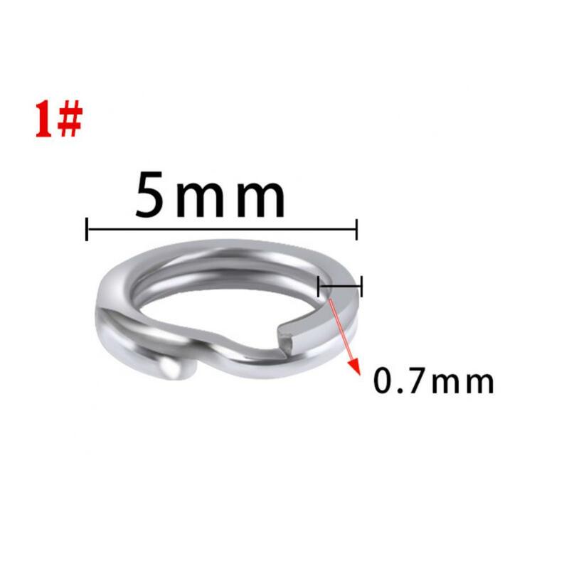 2 pezzi anello da pesca anello diviso in acciaio inossidabile connettore per esca da pesca anello solido accessori amo da pesca moschettone girevole
