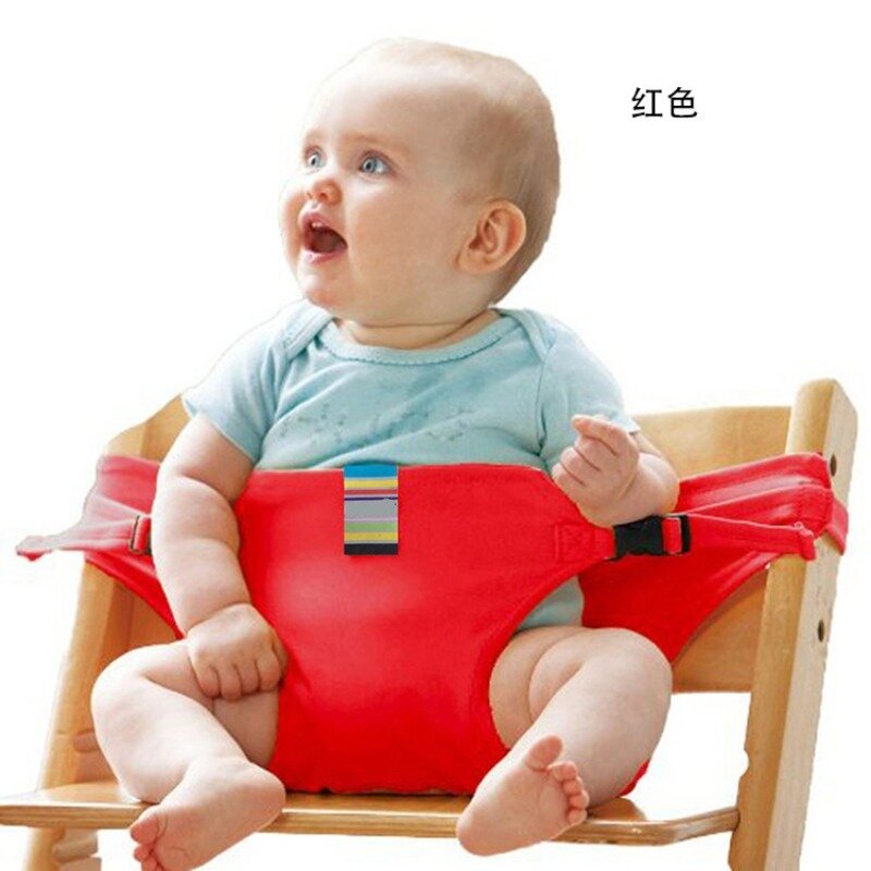 Sedia da pranzo per bambini cintura di sicurezza sedile portatile pieghevole sedia da pranzo sedile avvolgente elasticizzato sedia da alimentazione imbracatura seggiolino per bambini