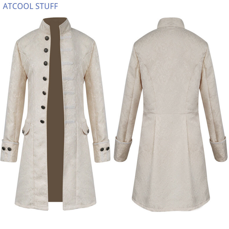 Mantel/Kemeja Steampunk Pria Mantel Pangeran Antik Jaket Renaisans Abad Pertengahan Kostum Cosplay Gaya Victoria