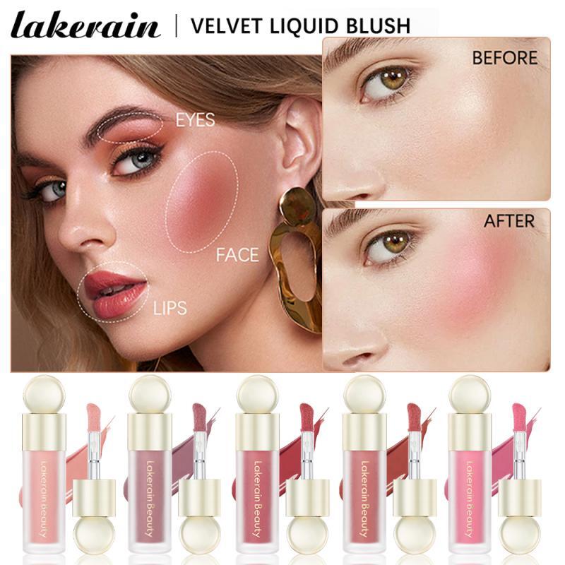 Blush Stick liquido con cuscino contorno liquido naturale per il viso fard Pigment Lasting Cheek Tint Cream Blush Makeup