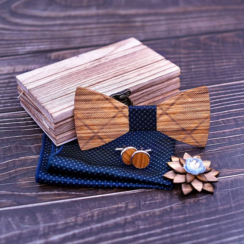 エレガントな木製の蝶ネクタイ,2022ピンの結婚式のカフスボタン,日常のオフィスパーティーのアクセサリー