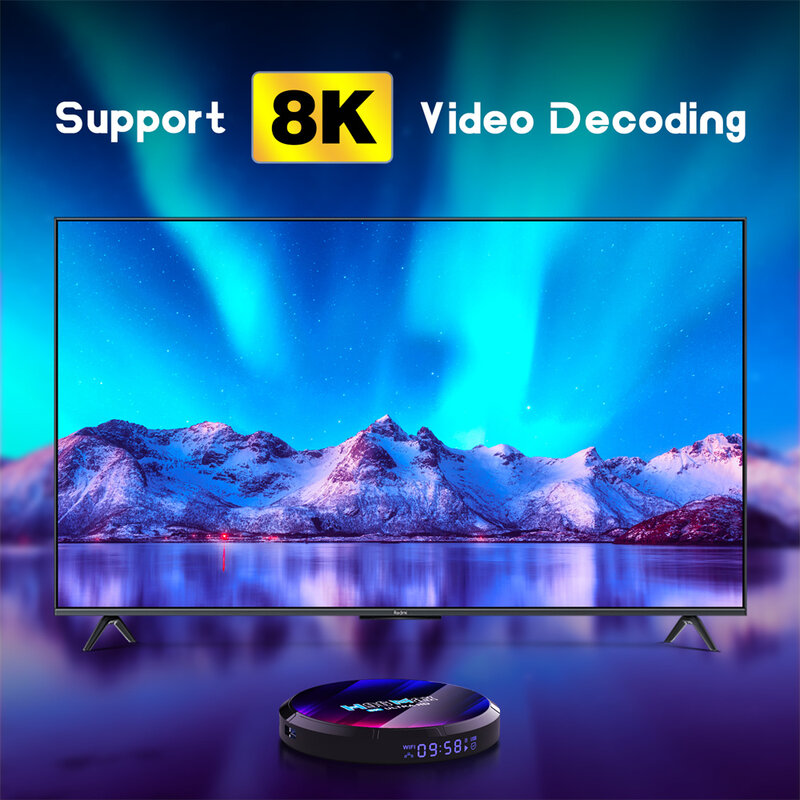 Woopker TV, pudełko Android 13 H96 MAX RK3528 Rockchip 3528 czterordzeniowy 8K odtwarzacz multimedialny Wifi6 BT5.0 2GB 16GB Google dekoder głosowy