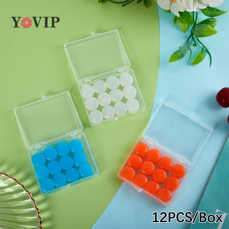 12PCS Silicone Ear Plug Reusable Silicone Wax Earplugs Swimming Moldable Earplugs Noise Reduction Cancelling Sleeping Protection